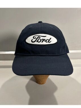 Ford Oval Patch Hat Cap Navy Blue Adjustable Canvas OSFM Trucks Tractor Racing